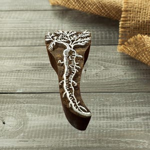Radish; vegetable stamp - hand carved Indian printing block; pottery stamp; textile stamp; Indian print block; clay stamp