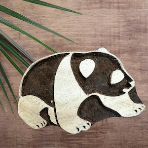 Cute Panda; Wood printing block; pottery stamp; block print stamp; clay stamp; Indian stamp; hand carved stamp; batik stamp