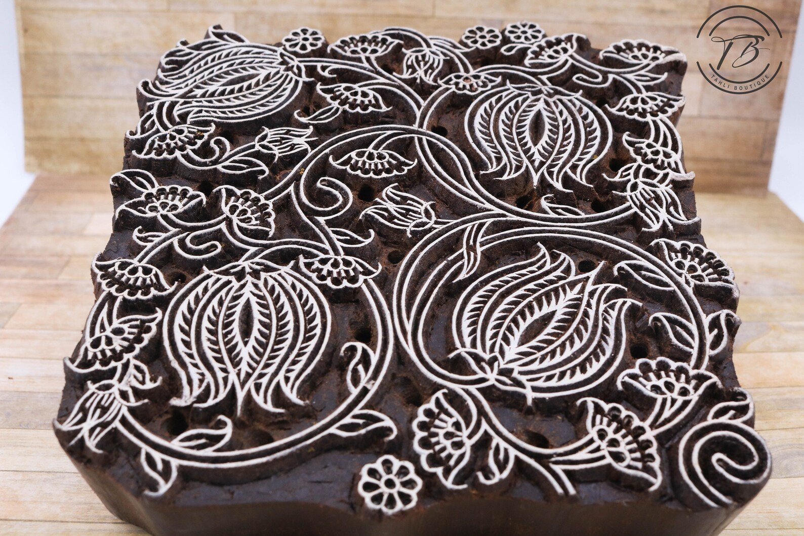 Large Hand Carved Wood Stamp Indian Wood Printing Block Etsy