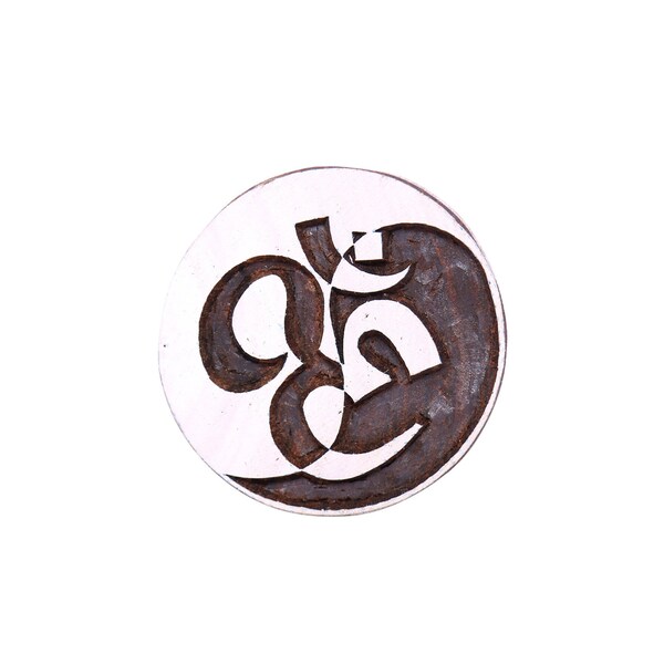 Yin Yang OM wooden hand carved Indian printing block; pottery stamp; Clay Stamp; Indian Stamp; DIY