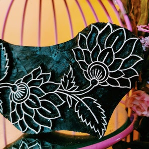 Mandela Wood block stamp Indian flower printing stencil round floral pattern traditional hand carved henna carved wooden textile stamp