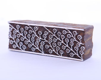 Floral Border Stamp; pottery stamp; Hand Carved Indian Wooden Stamp; Wood Block Stamp; Tjaps; Clay Stamp