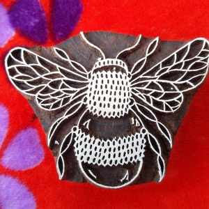 Beetle wood stamp; insect stamp; hand carved Indian wood printing block; textile stamp; pottery stamp; clay stamp