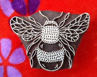 Beetle wood stamp; insect stamp; hand carved Indian wood printing block; textile stamp; pottery stamp; clay stamp