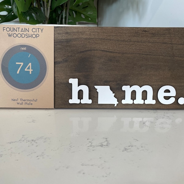 Nest Thermostat Wooden Wall Plate - Home State