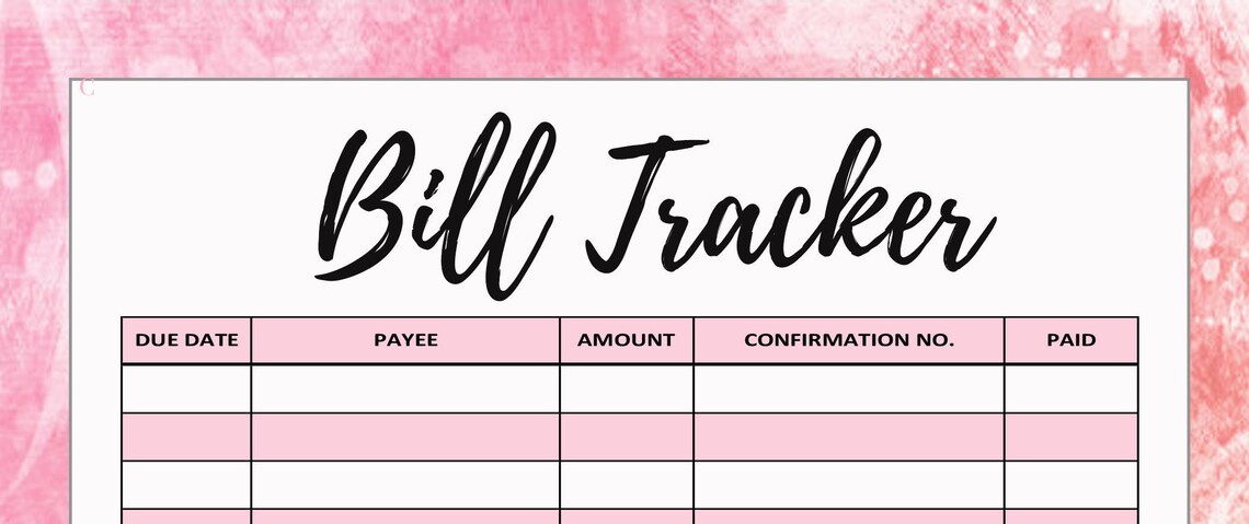Printable Bill Tracker Download A5 Personal 8 5 X 11 Etsy Printable Bill Tracker Download A5 Personal 8 5 X 11 Etsy