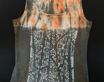 Singlet Ewe screen print & 2 tie dye baths