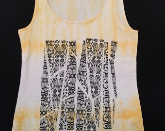 Singlet Mina screen print & 1 tie dye bath