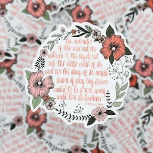St. Therese of Lisieux Quote — Floral Wreath — Catholic/Christian Vinyl Sticker