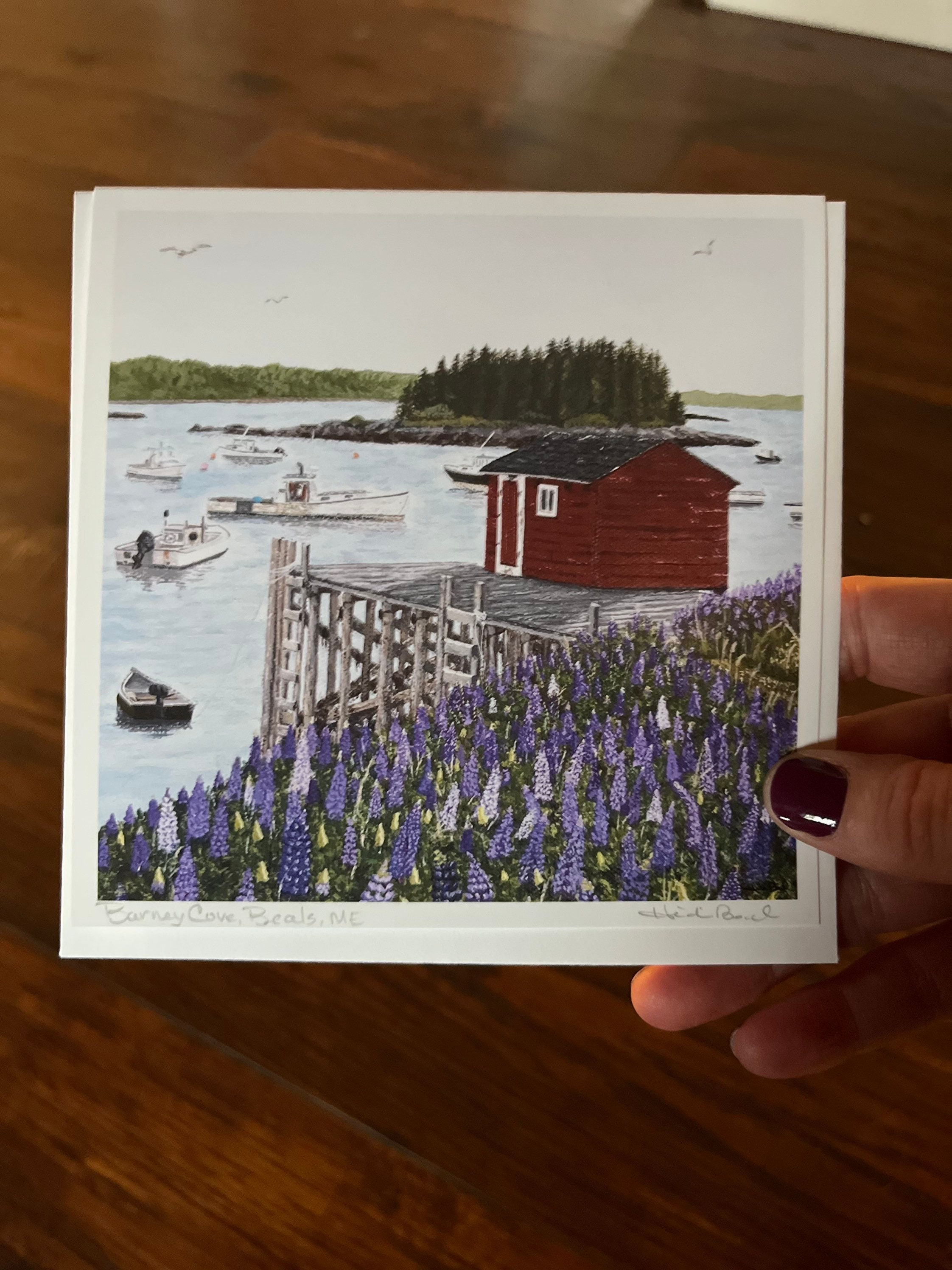 Barney Cove, Beals Island, Maine Fine Art Greeting Card Lobster Boats