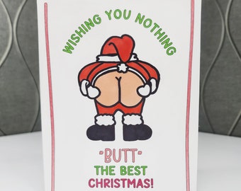 Mooning Santa, Santa Butt, Funny Christmas Card, Funny Santa, Adult Christmas Card, Naughty Santa Card, Card for Boyfriend