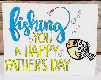 Dad Fishing, Happy Father's Day, Fishing Fathers Day, Funny Card for Dad, Fishing Lover Gift, Fathers Day Card Husband