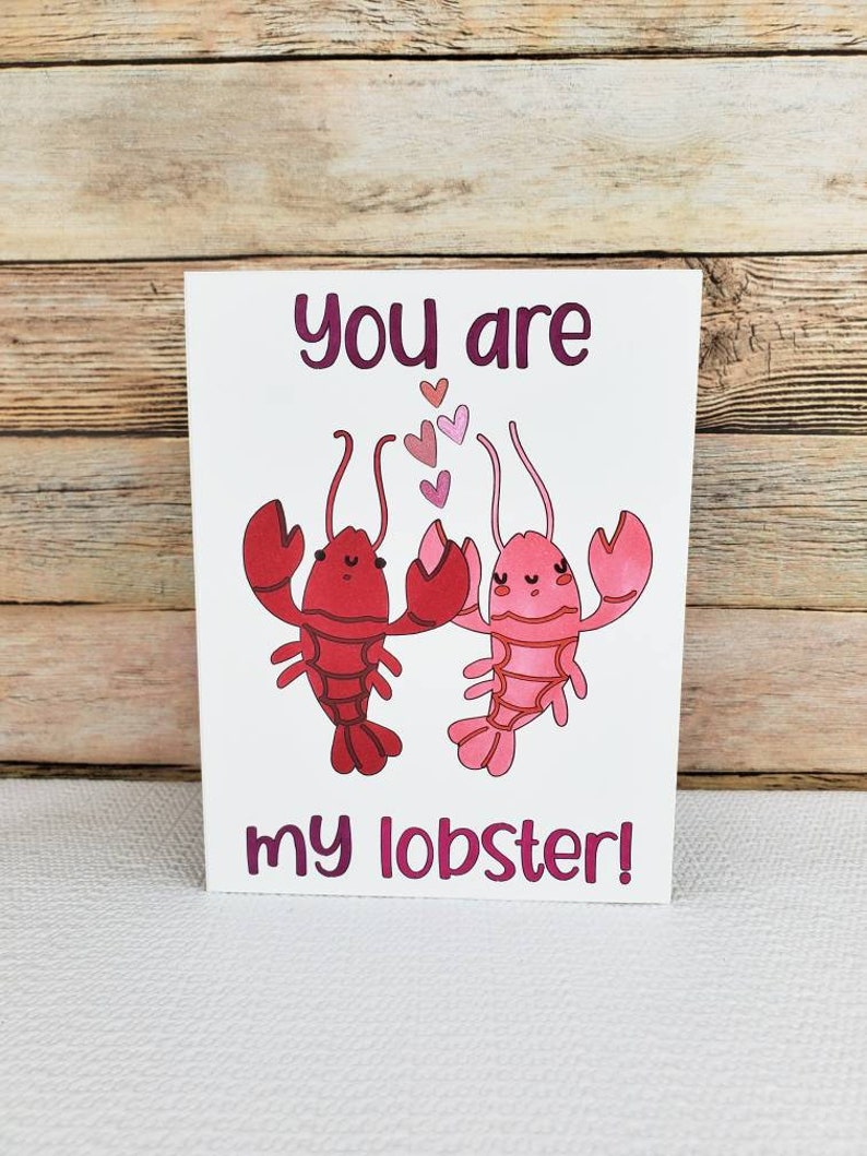 Lobster Card You're My Lobster Lobster Friends Cute - Etsy