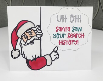 Funny Christmas Card, Funny Santa Card, Adult Christmas Card, Santa is Watching, Snarky Christmas Card, Customizable Christmas Card