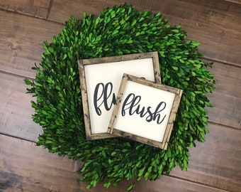 Flush Sign | Bathroom Decor | Bathroom Sign | Bathroom Wall Decor | Farmhouse Style | Kids Bathroom | Guest Bathroom | Flush the Toilet Sign