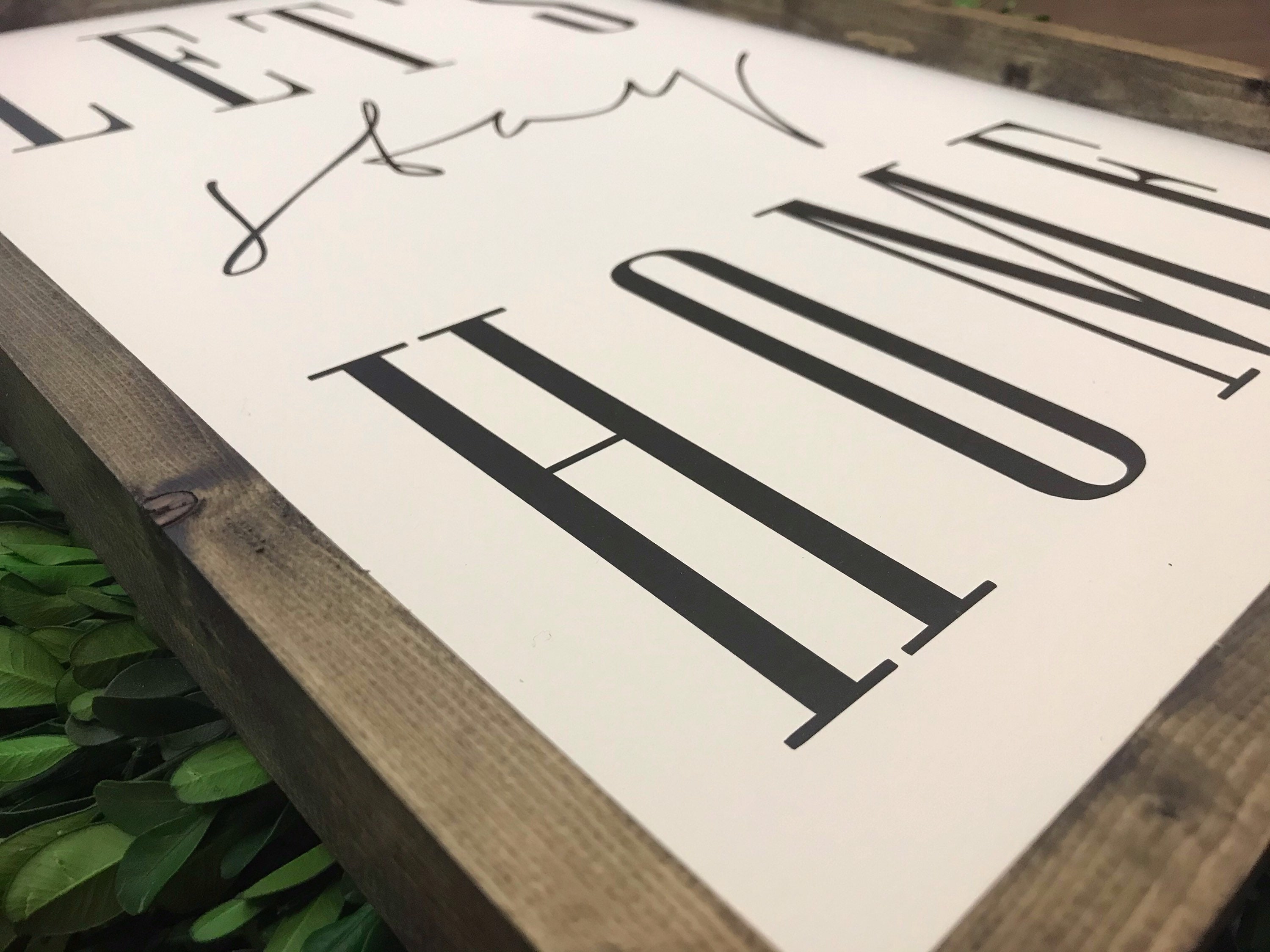 L/XL Lets Stay Home Sign Wood Sign Farmhouse Style | Etsy