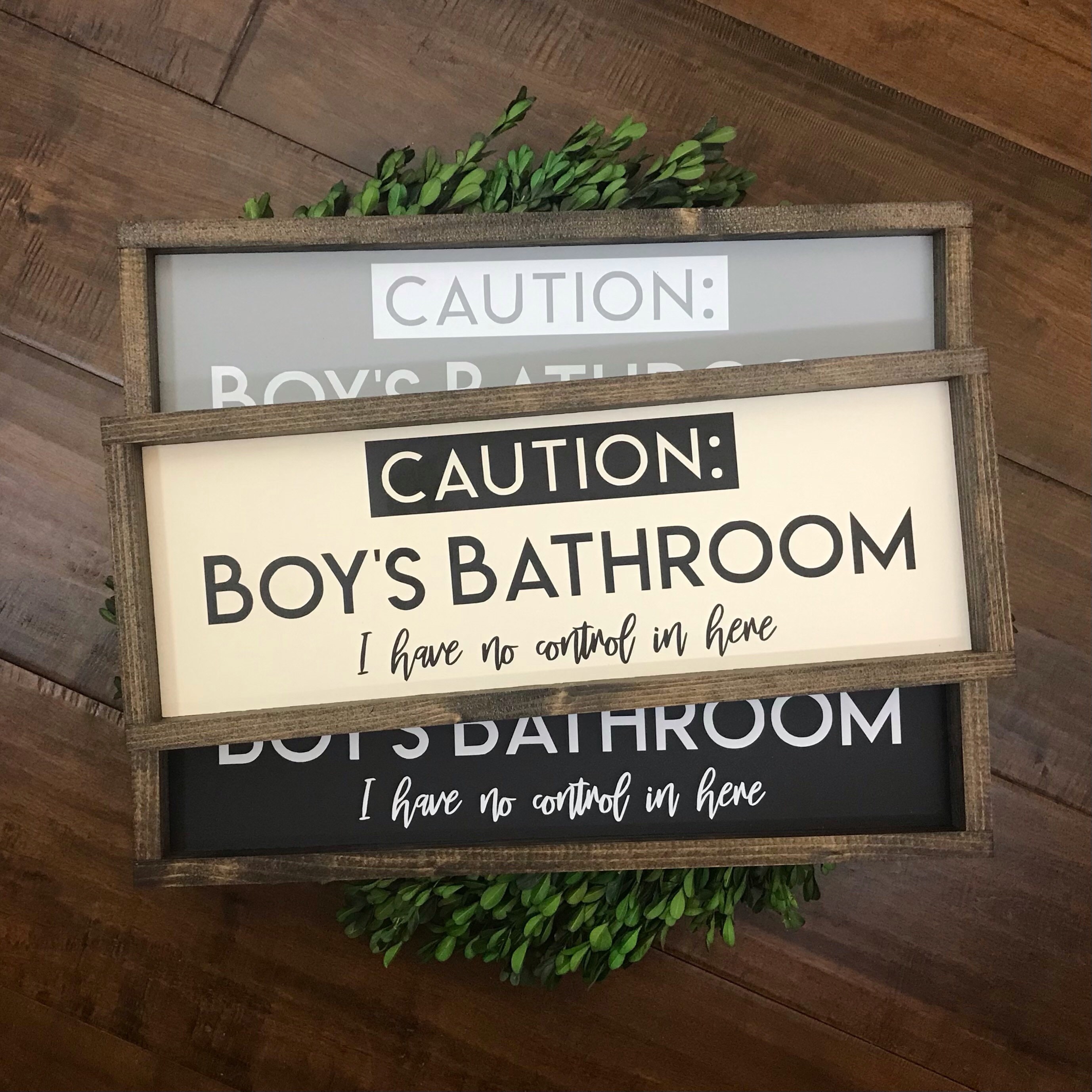Home & Living Wall Décor Bathroom Sign Framed Wood Sign Kids Bathroom Decor Funny Bathroom Sign