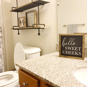 Hello Sweet Cheeks Sign Bathroom Wall Decor Kids Bathroom Farmhouse Bathroom Sign Restroom Sign Funny Bathroom Decor Guest Bath image 4