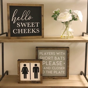 Hello Sweet Cheeks Sign Bathroom Wall Decor Kids Bathroom Farmhouse Bathroom Sign Restroom Sign Funny Bathroom Decor Guest Bath image 3