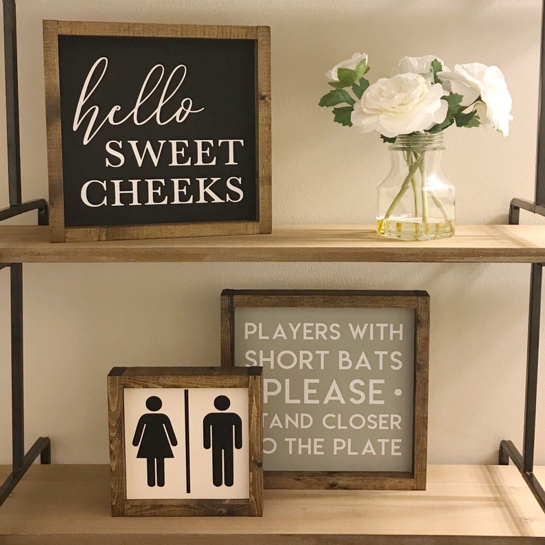 Hello Sweet Cheeks Sign Bathroom Wall Decor Kids Bathroom Etsy
