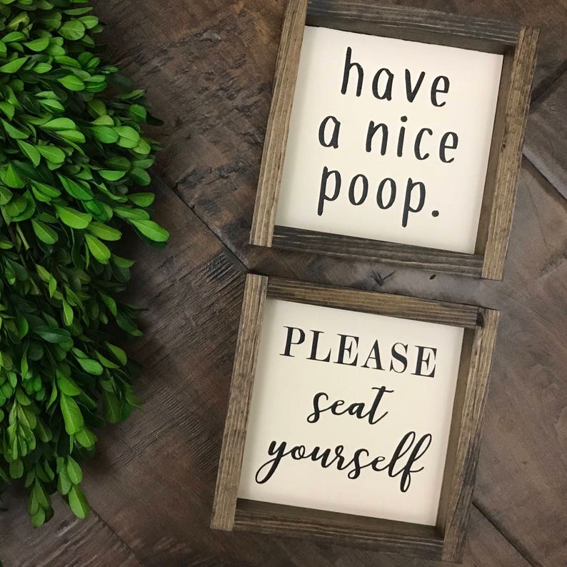 Please Seat Yourself Sign Bathroom Wall Decor Farmhouse Etsy