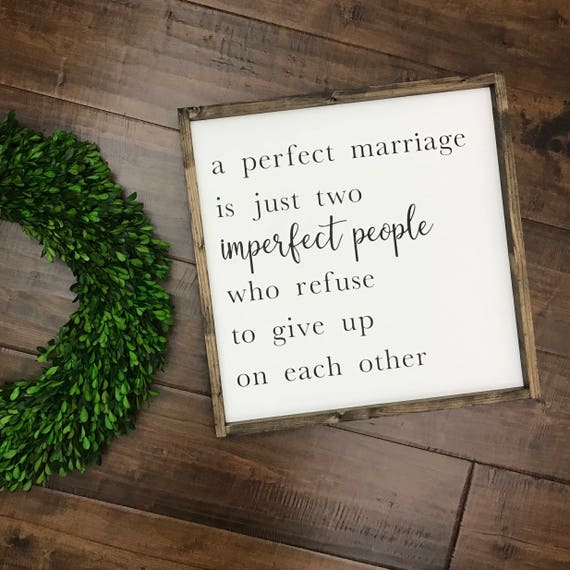 A Perfect Marriage Wood Sign Farmhouse Style Decor Gift | Etsy