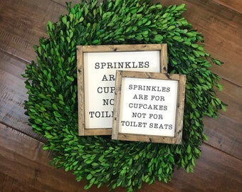 Sprinkles are for Cupcakes Not Toilet Seats | Bathroom Decor | Bathroom Sign | Funny Bathroom Humor | Farmhouse Sign | Kids Bathroom l Donut