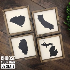 Home State or Country Sign | Hometown | State Home Roots | Farmhouse Style | Farmhouse Decor | Farmhouse Sign | State Sign | State Roots USA