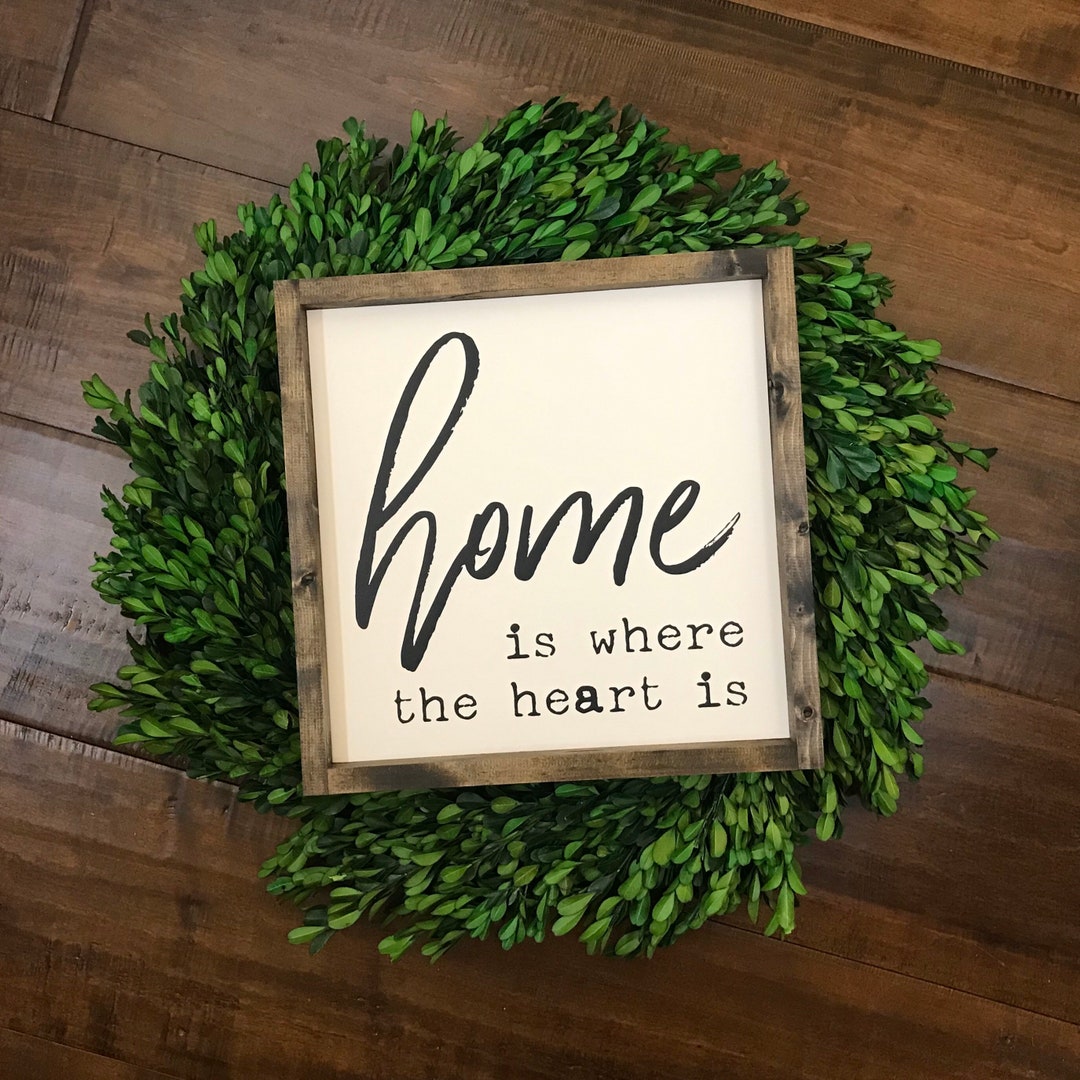 Home is Where the Heart is Sign Living Room Family Room Entryway