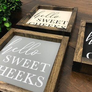 Hello Sweet Cheeks Sign Bathroom Wall Decor Kids Bathroom Farmhouse Bathroom Sign Restroom Sign Funny Bathroom Decor Guest Bath image 2