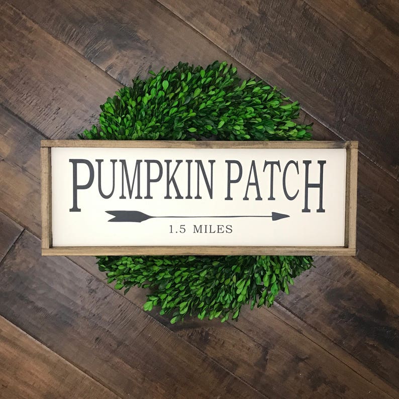 Pumpkin Patch Sign Hello Fall Home Decor Halloween Thanksgiving Decor Wood Framed Sign Modern Boho Farmhouse Minimalist Halloween image 2