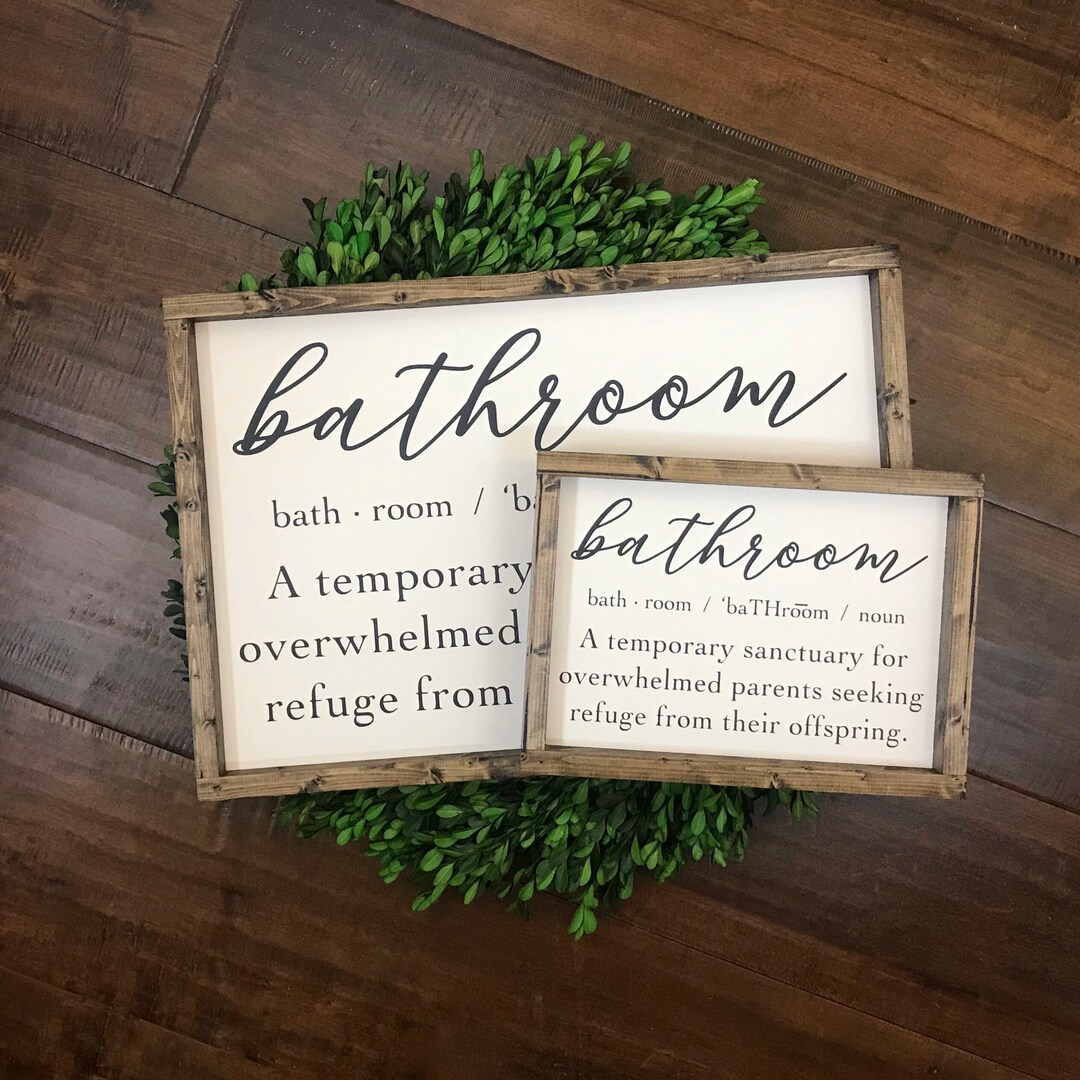 Bathroom Definition Sign Bathroom Wall Decor Funny Bathroom Sign