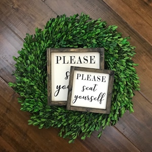 Please Seat Yourself sign Bathroom Wall Decor Farmhouse Bathroom Sign Funny Bathroom Humor Sign Farmhouse Sign Toilet Sign Sit image 1