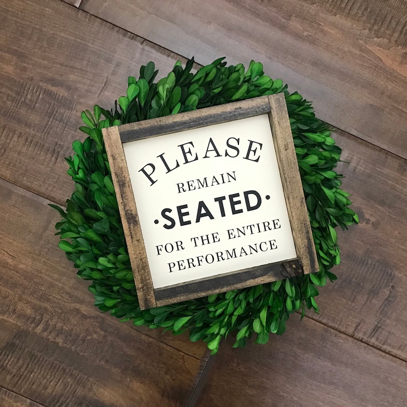 Please Remain Seated Sign Bathroom Wall Decor Farmhouse image 0