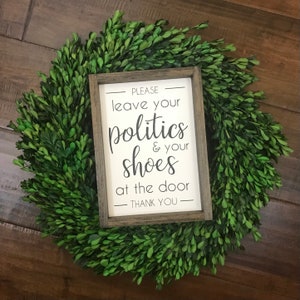 Leave Your Worries and Your Shoes at the Door Sign Entryway Sign Entryway Decor Welcome Sign Please Remove Your Shoes Farmhouse Sign image 2