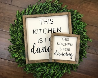 This Kitchen is for Dancing Sign | Modern Farmhouse Style Wall Decor Art Minimalist Boho | In This Kitchen We Dance | Housewarming New Home