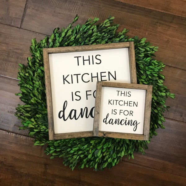 This Kitchen is for Dancing Sign | Modern Farmhouse Style Wall Decor Art Minimalist Boho | In This Kitchen We Dance | Housewarming New Home