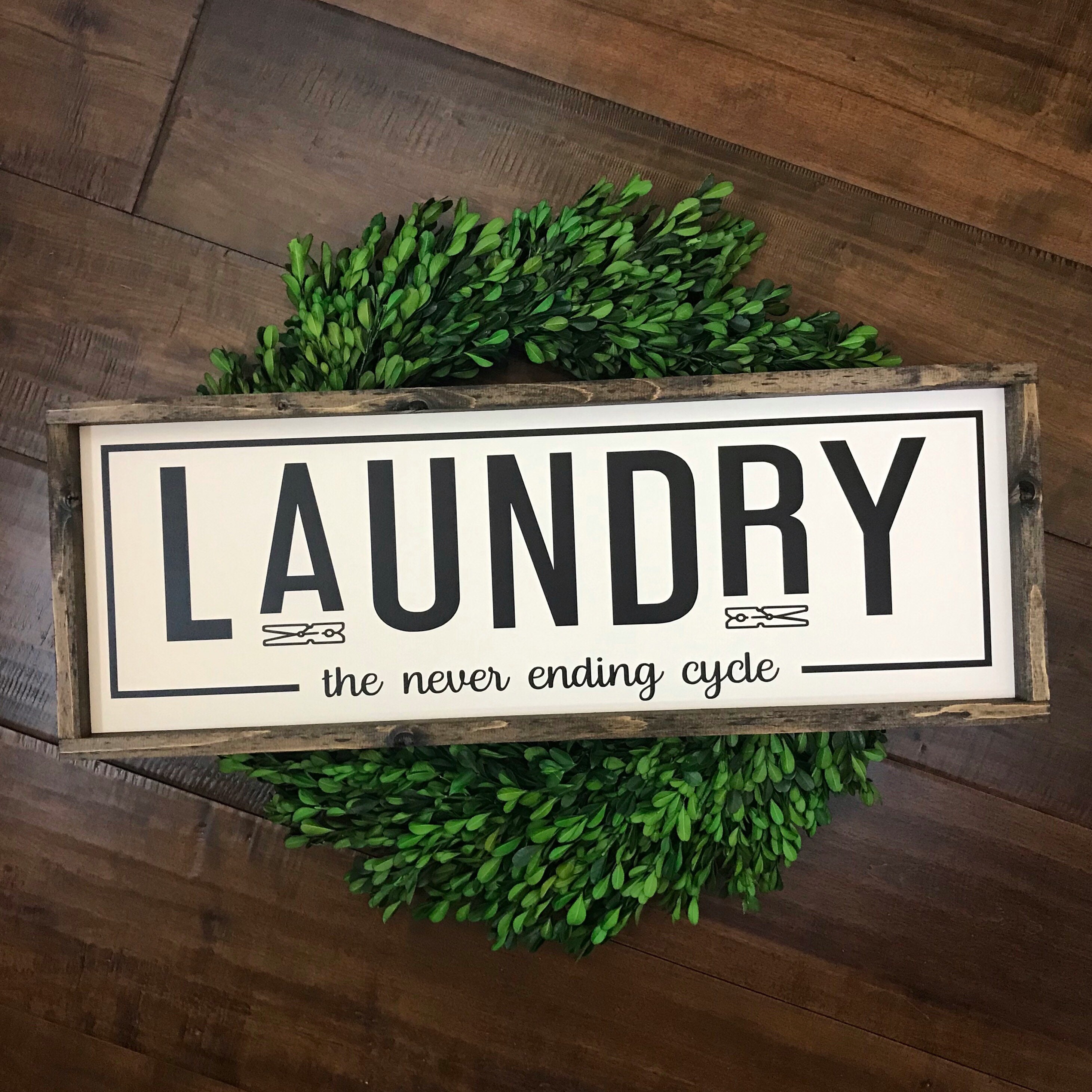 Laundry the Never Ending Cycle Laundry Room Sign Laundry Etsy