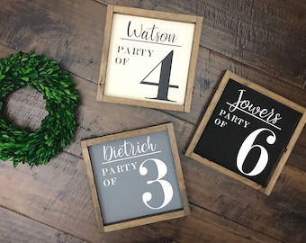 Family Name Party of Sign | Family Name Sign | Farmhouse Style Home Decor | Farmhouse Sign | Family Number Sign | Pregnancy Announcement