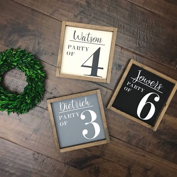 Family Name Party of Sign | Family Name Sign | Farmhouse Style Home Decor | Farmhouse Sign | Family Number Sign | Pregnancy Announcement
