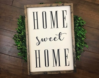 Home Sweet Home Sign | Wood Sign | Farmhouse Style | Farmhouse Decor | Farmhouse Sign | Home Sign | Entryway Sign | Real Estate Closing Gift