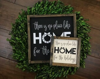 Theres No Place Like Home for the Holidays Sign | Christmas Hanukkah Decor | Wreath Entryway Gallery Wall So Good to be Home Boho Farmhouse