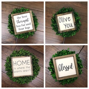 Mini Collection 2 Wood Sign Farmhouse Style Decor Farmhouse Sign Dream Big Hello Gorgeous Arrow Choose Happy Let's Snuggle MORE image 2