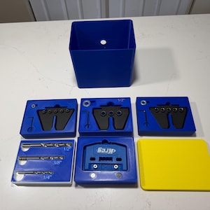 Kreg Dowel Jig Storage System Full Set (1/4, 3/8, 1/2) – Stackable Organizer Trays with Labeled Compartments