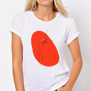 One Line Drawing Art, Women T-Shirt, Beauty Tee, Minimalist Art, Fashion Shirt, Glamour, Girl Power, Graphic Art Design, Love, Sexy Shirt