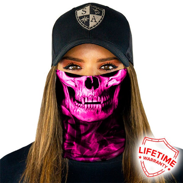 SA Pink Crow Skull face shield... Free Shipping!! Buy 2 Get 1 Free!!