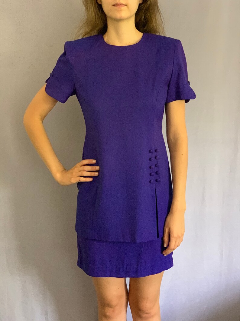 80s Purple Girl Boss Dress