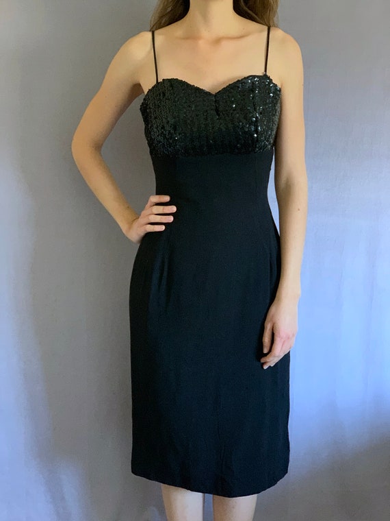 60s Sequin Little Black Dress
