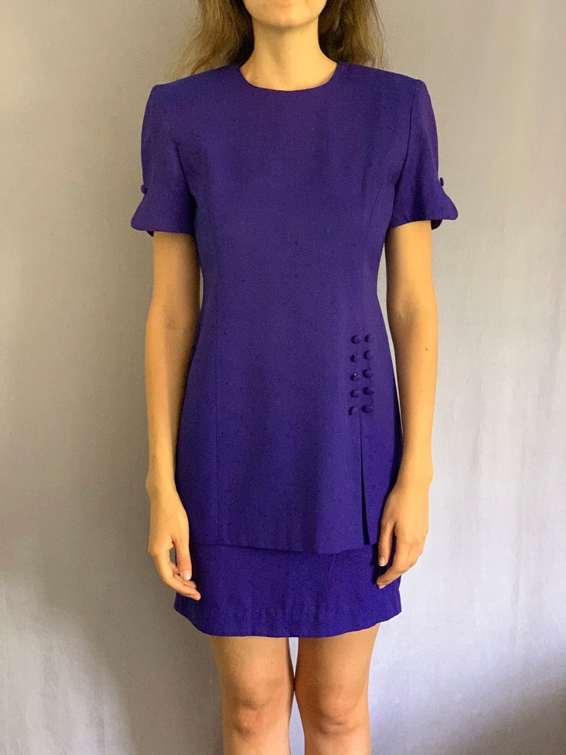 80s Purple Girl Boss Dress
