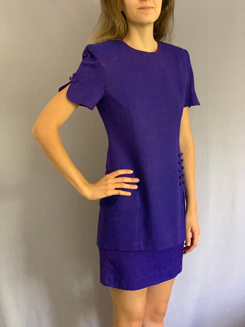 80s Purple Girl Boss Dress